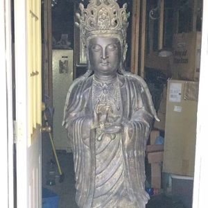 A beautiful 5ft bronze kwan yin (1700? Or older)